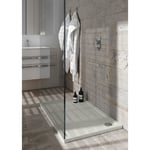 Otitec - Receveur de douche en acrylique gris - structure en pierre - rectangulaire - zaher - 120 x 80 - gris