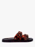 Melissa Wide Open Toe Buckle Sandals, Brown/Tortoise