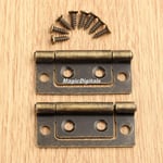 2pcs Vintage Cabinet Door Hinge Furniture Wardrobe Cupboard Jewelry Box Hinges