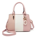 Miss Lulu Handbags for Women Shoulder Bags with Pearl and Bow Charm Top Handle Bag with Removable Shoulder Strap