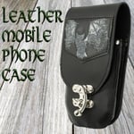 Bat Mobile Cell Phone Pouch Wallet Belt Leather Holster Biker  Gothic