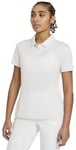 Nike Victory Texture Polo Shirt Womens Large White Dri-Fit Breathable Golf New