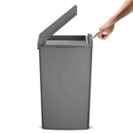 EKO - Morandi Kitchen Bin - Plastic Touch Top Kitchen Bin - Recycling Bins For Kitchen & Home Large Push Top Bin -Dark Grey, 40 Litre