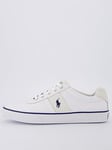 Polo Ralph Lauren Hanford Leather Trainers - White/Navy, White/Navy, Size 6, Men