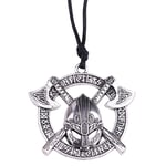 Dixinla Men's Viking Warriors Symbol Axe Pendant Jewelry Medieval Vintage Titanium Steel Tribes Religious Pagan Amulet Personality Charm Necklace with 23 Inches Chain,Rope