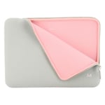 MOBILIS Housse en Néoprène pour Ordinateur Portable 14-16", Sac Pochette Protection PC/Notebook/Ultrabook jusqu'à 16", Laptop Sleeve 15.6", Gris/Rose