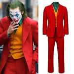 Joker Cosplay-dräkt för män och barn Arthur Fleck komplett set Halloween-maskerad karnevaldräkt With wig L