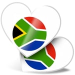 2 x Heart Stickers 15 cm - South Africa Pretoria Flag #9121