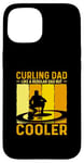 Coque pour iPhone 15 Amateur de curling Cadeaux de sports d’hiver de curling papa