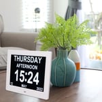 UK Plug 8in Digital Alarm Clock Photo Frame 800x600 Large Font Adjustable Br Hot