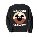 Nadolig Llawen Wales Christmas Pudding Sheep Happy Christmas Sweatshirt