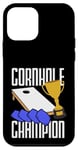 Coque pour iPhone 12 mini Cornhole Champion Trophée et planche amusante