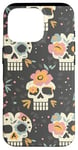 Coque pour iPhone 16 Pro Crâne gothique rétro Fleur Emo Cinco De Mayo