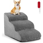 Goplus - Escalier pour Chien Chat à 3 Marches, 42 x 58 x 40 cm, Rampe de Fond Antidérapant, Couverture Lavable, Jusqu'à 30 kg, Girs