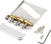 Fender® 3-SADDLE TOP-LOAD/STRING-THROUGH TELE® BRIDGE WITH COMPENSATED BRASS "BULLET" SADDLES" bridge for Electric Guitar | Finish: Chrome