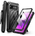 SUPCASE Coque pour Google Pixel Fold 2023 avec Protecteur d'Ecran, Support & Clip Ceinture [Protection Qualité Militaire] Intégrale Robuste, Noir