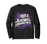 Walk to end Alzheimer's Awareness Purple Ribbon Support Long Sleeve T-Shirt