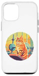 iPhone 12/12 Pro Cute Fit Orange Cat Sitting on Gym Lifting Bench Case