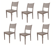 Ensemble 6 Chaises Polypropylène BAR Restaurant Interne Extérieur Jardin Tort Ol