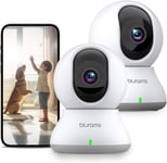 l Caméra de Surveillance 2pcs, 2K Caméra Bébé, Camera Surveillance WiFi, Camera Intérieur 360° avec Vision Nocturne, Détection Humaine AI, Audio Bidirectionnel pour Bébé/Animaux(2.4Ghz)