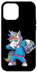 Coque pour iPhone 12 Pro Max Licorne dans les années 80 avec enregistreur cassette