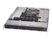 Supermicro A+ Server 1114S-Wtrt - Server - Rackmonterbar 1U - 1-Veis - Ingen Cpu Inntil - Ram 0 Gb - Sata - Hot-Swap 2.5" Brønn(Er) - Uten Hdd - Ast2500 - 10 Gigabit Ethernet - Monitor: Ingen - Svart