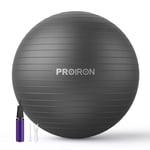 PROIRON Ballon Grossesse 65CM Swiss Ball Ballon Pilates Balles d'exercices Fitness Très épais, Ballon de Gym avec Pompe Rapide avec modèle d’Action, Anti-éclatement et Anti-dérapant Yoga Ball