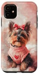 iPhone 11 Aesthetic Pink Christmas Yorkshire Terrier Holiday Xmas Case