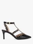 Carvela Samba Croc Effect Studded Open Back Court Shoes, Black