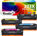 203X Compatible Cartouche De Toner Pour Hp 203X 203A Cf540X Cf541X Cf542X Cf543X Cf540A Pour Color Laserjet Pro Mfp M281Fdw M281Fdn M280Nw M281Cdw M254Dw M254Nw M254Dn, Noir Cyan M[DYJ071050]