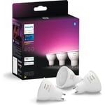 Philips Hue -LED-smartlampa, BT, Vit och färg ambiance, GU10, 4,2 W, 3-pack