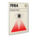 Book Cover 1984 George Orwell Modern Canvas Wall Art Print Ready to Hang, Framed Picture for Living Room Bedroom Home Office Décor, 20x14 Inch (50x35 cm)