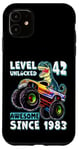 iPhone 11 Level 42 Unlocked T Rex Monster Truck Dinosaur 42nd Birthday Case