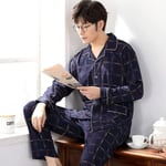 Pyjamas Hiver Coton Hommes Pyjamas vêtements de Nuit de Salon Noir à Carreaux Pijama Chemise de lit Chaude pour Homme vêtements de Maison 100% Pur Coton Pijama Hombre PJ