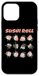 Coque pour iPhone 12 mini Rouleau de sushi amusant dessin animé Kawaii Anime japonais Art Design