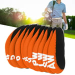 10 st/set Läder Golfklubba Järn Huvudskydd Golf Putter Klubbhuvud Skyddsfodral SetOrange