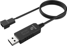 Akasa 5V Zu 12V Dc Step-Up Voltage Konverter Kabel - Usb 3-Pin & 4-Pin (Ak-Cbfa10-60Bk)