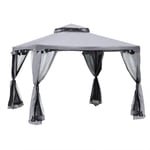 3 x 3 m Metal Gazebo Garden Outdoor 2-Tier Roof Marquee Party