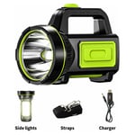 Tigrezy - Promotion Lampe torche led rechargeable usb puissante de mAh avec lumière latérale, lampe torche étanche pour randonnée d'urgence, chasse