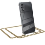 For Samsung Galaxy A14 phone case with strap cord Case chain Gold