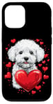 Coque pour iPhone 12/12 Pro Coeurs de Bichon Frisé pour la Saint-Valentin