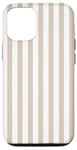 Coque pour iPhone 12/12 Pro Joli motif rayé neutre beige clair lignes verticales