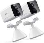 2 Pièces Caméra Surveillance Wifi Intérieure Sans Fil-1080P Caméra De Surveillance Sur Batteries Ai/Pir Détection Mouvement, Vision Nocturne, Audio Bidirectionnel, Sirène, Carte/Cloud, Alexa