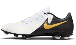 Nike Homme Phantom Gx II Club FG/MG Chaussures de Football, Pièce en Or Blanc et Noir MTLC, 37.5 EU