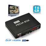 Mini Boitier Passerelle Multimédia Lecteur 1080P HDMI Téléviseur HDtv 16Go Noir YONIS