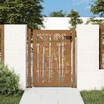 Portail de jardin Portillon Grillage Portail de Clôture 105x130 cm acier corten design de bambou 82209