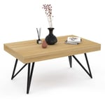 Idmarket - Table basse rectangulaire adele pieds croisés 100 cm bois et noir