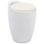 Idimex - Tabouret coffre de rangement daniel, blanc