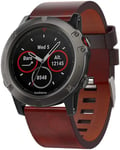 Garmin fenix 6X      Real Leather Strap   Brown