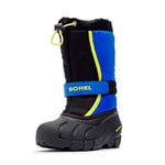 Sorel KIDS FLURRY Waterproof Unisex Kids Snow Boots, Black (Black x Super Blue) - Youth, 5 UK